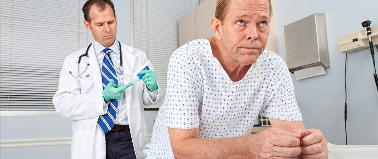 Prostatitis therapy at the reception of the doctor