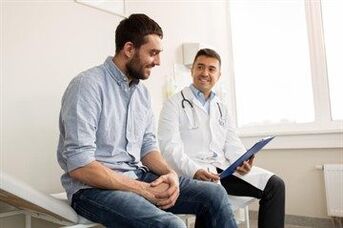 A urologist prescribes a treatment for prostatitis to a patient.