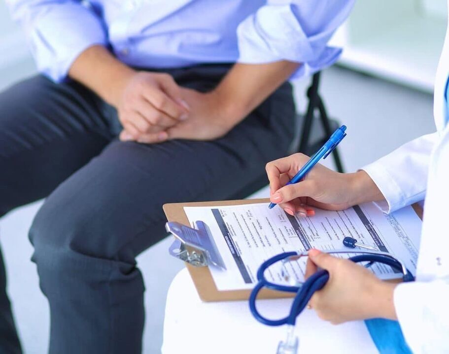 The doctor prescribes treatment for prostatitis.
